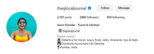 Instragram Influencer Aanvi Kamdaar